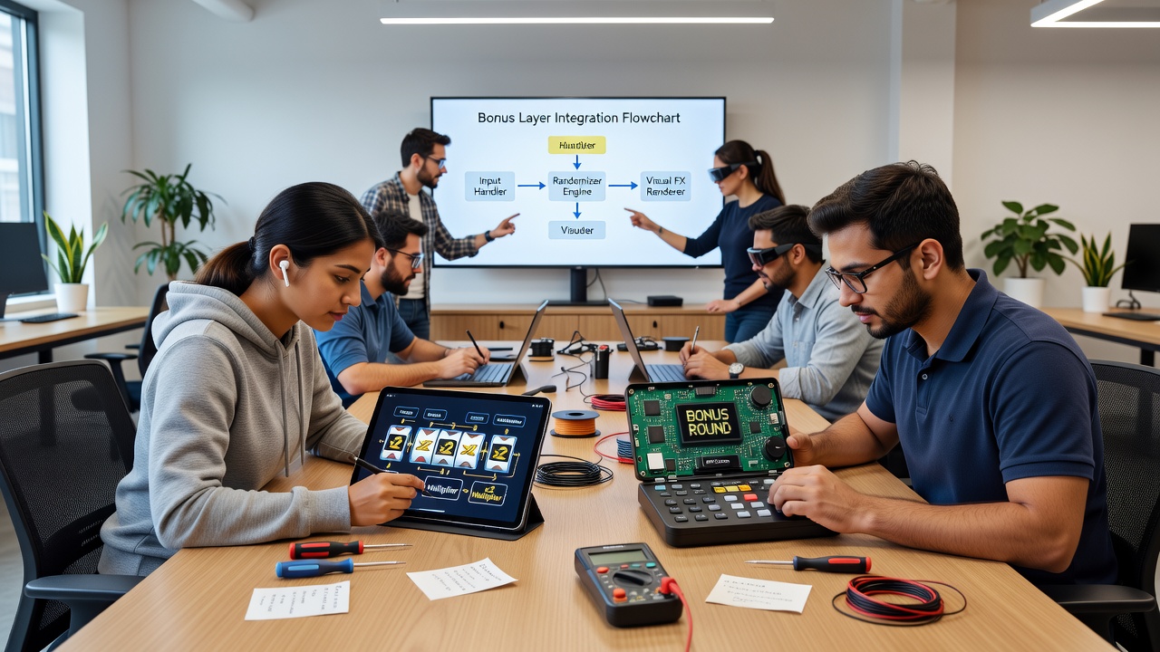 Beispiel einer Bonus-Layer-Implementierung in einer portablen Jackpot-Maschine