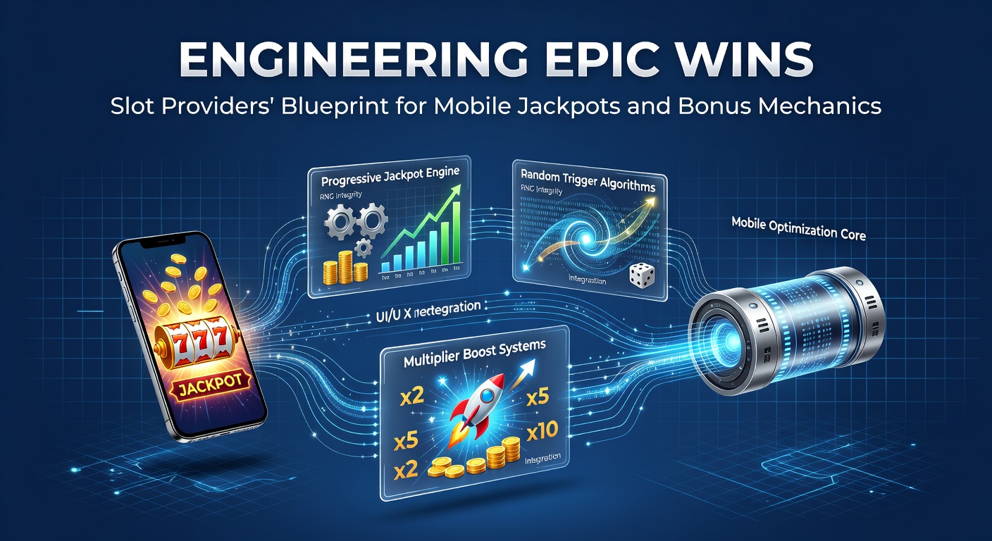 Illustration eines Slot-Engineers am Arbeiten mit Code und Jackpot-Symbolen auf einem Smartphone-Bildschirm