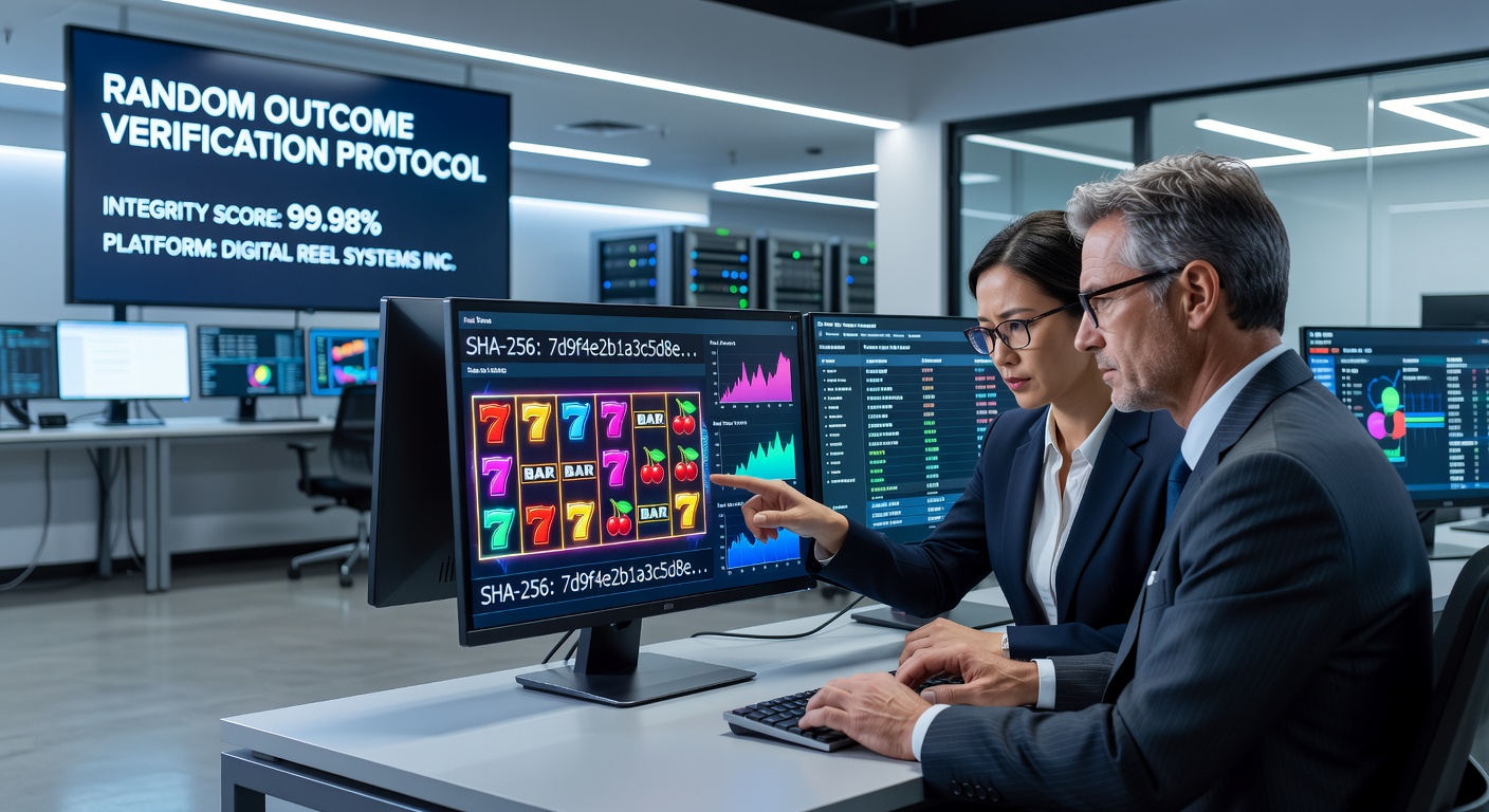 Unabhängige Auditoren bei der Überprüfung von RNG-Systemen in einem digitalen Casino-Setup